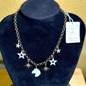 Luna Norte Gold Star and Unicorn Necklace